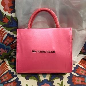 Brandon Blackwood ESR mini tote in hot pink satin